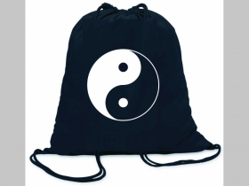Jin Jang - Yin Yang  ľahké sťahovacie vrecko ( batoh / vak ) s čiernou šnúrkou, 100% bavlna 100 g/m2, rozmery cca. 37 x 41 cm
